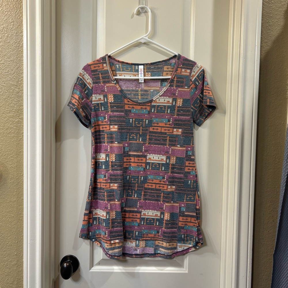 XS Lularoe Classic T with Unicorn Luggage Print